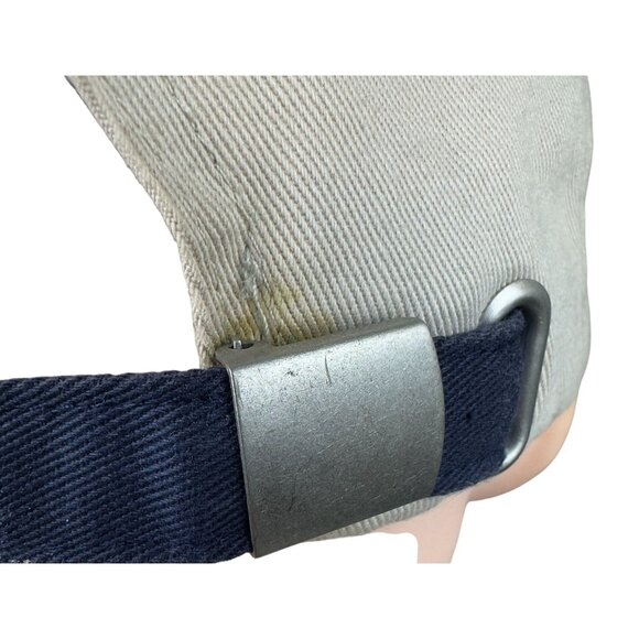 Vtg Disney Mickey Mouse Baseball Cap Hat Beige Navy Embroidered Strapback - Picture 9 of 15